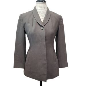 Kasper A.S.L Gray 4 Button (3 Hidden) Long Sleeved Blazer Suit Jacket